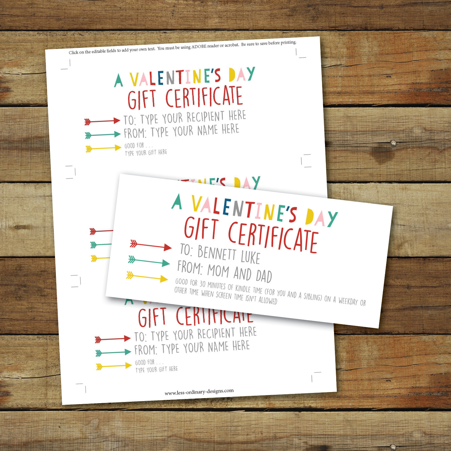 FREE PRINTABLE Valentine s Day Gift Certificates Sara Luke Creative